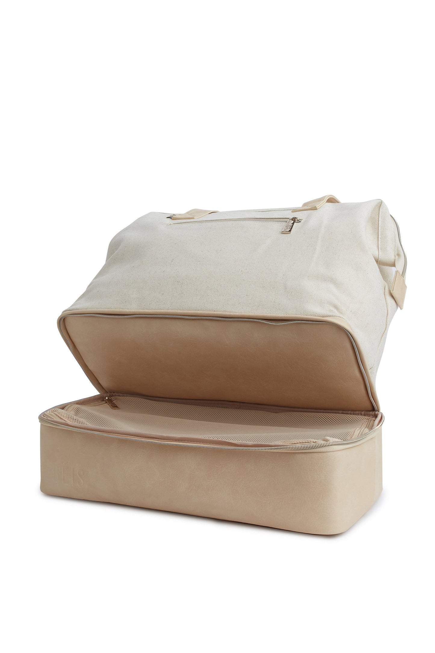 Convertible Mini Weekender Beige Base Open