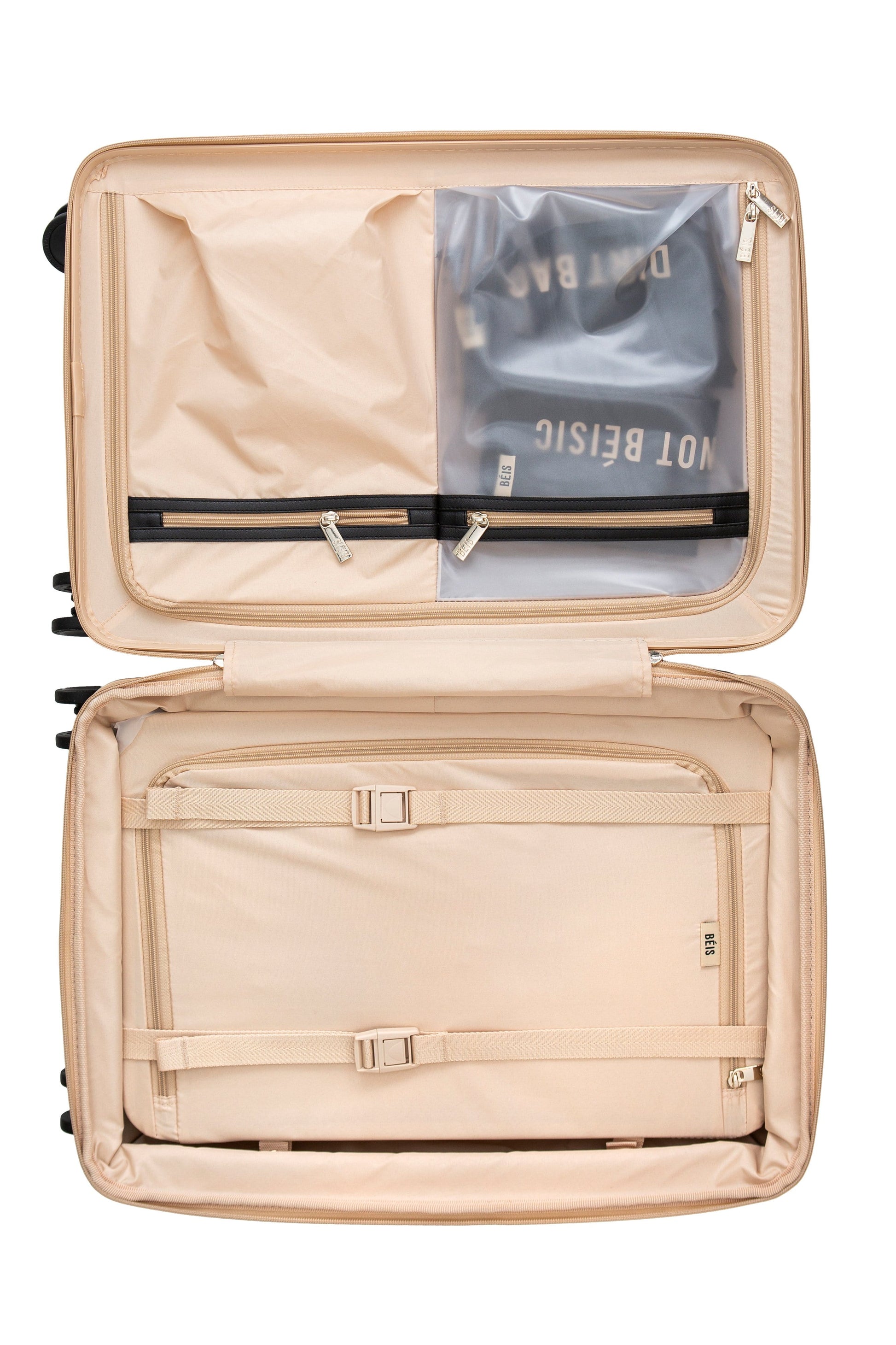 Carry-On Roller Beige Open 